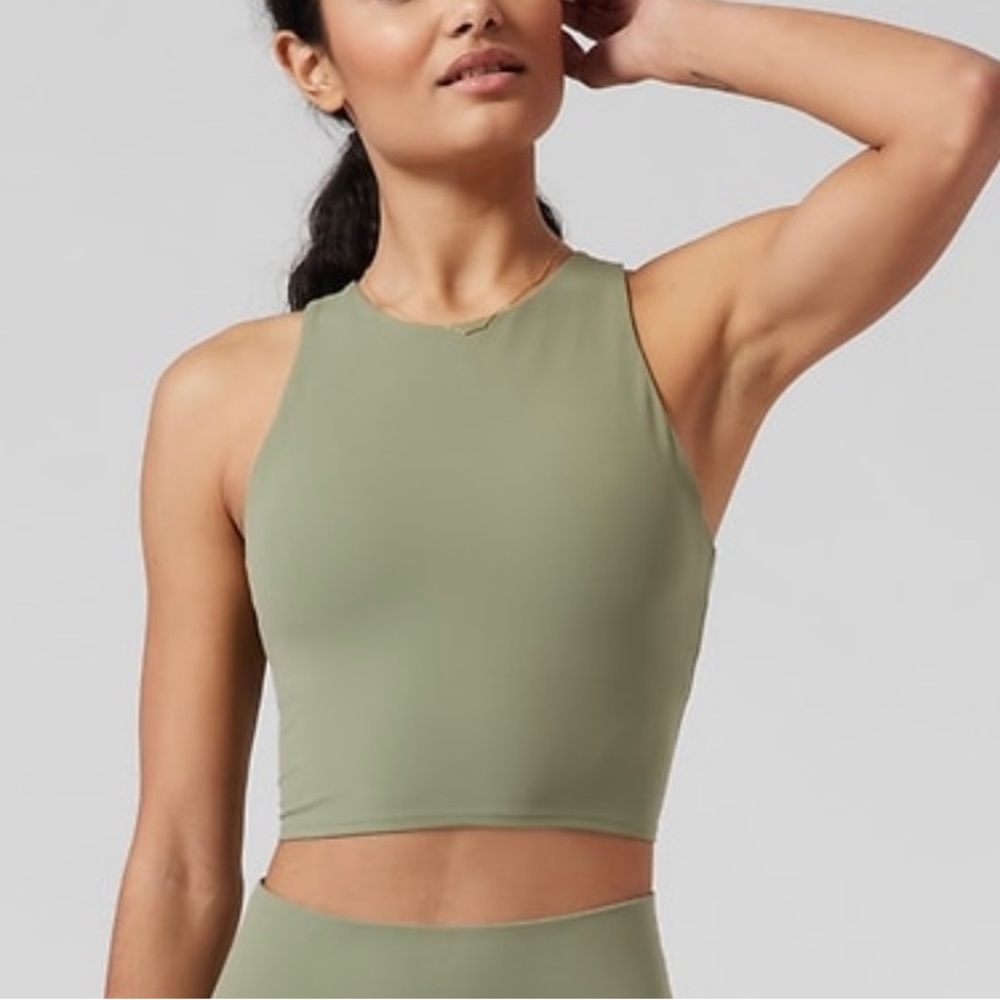 Athleta Conscious Crop A-C Top Women’s Sage Green Small NWT